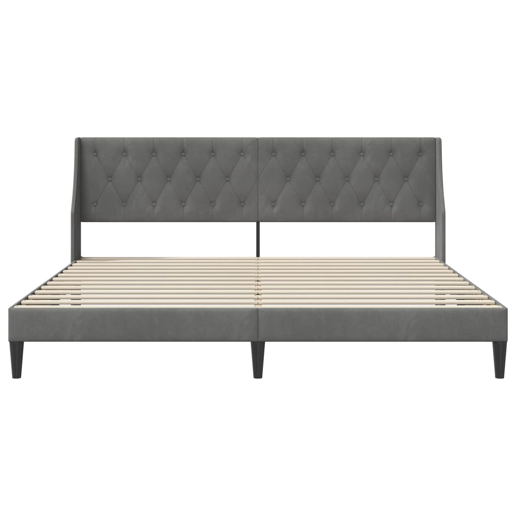 Estructura de cama Gris oscuro 180 x 200 cm Terciopelo