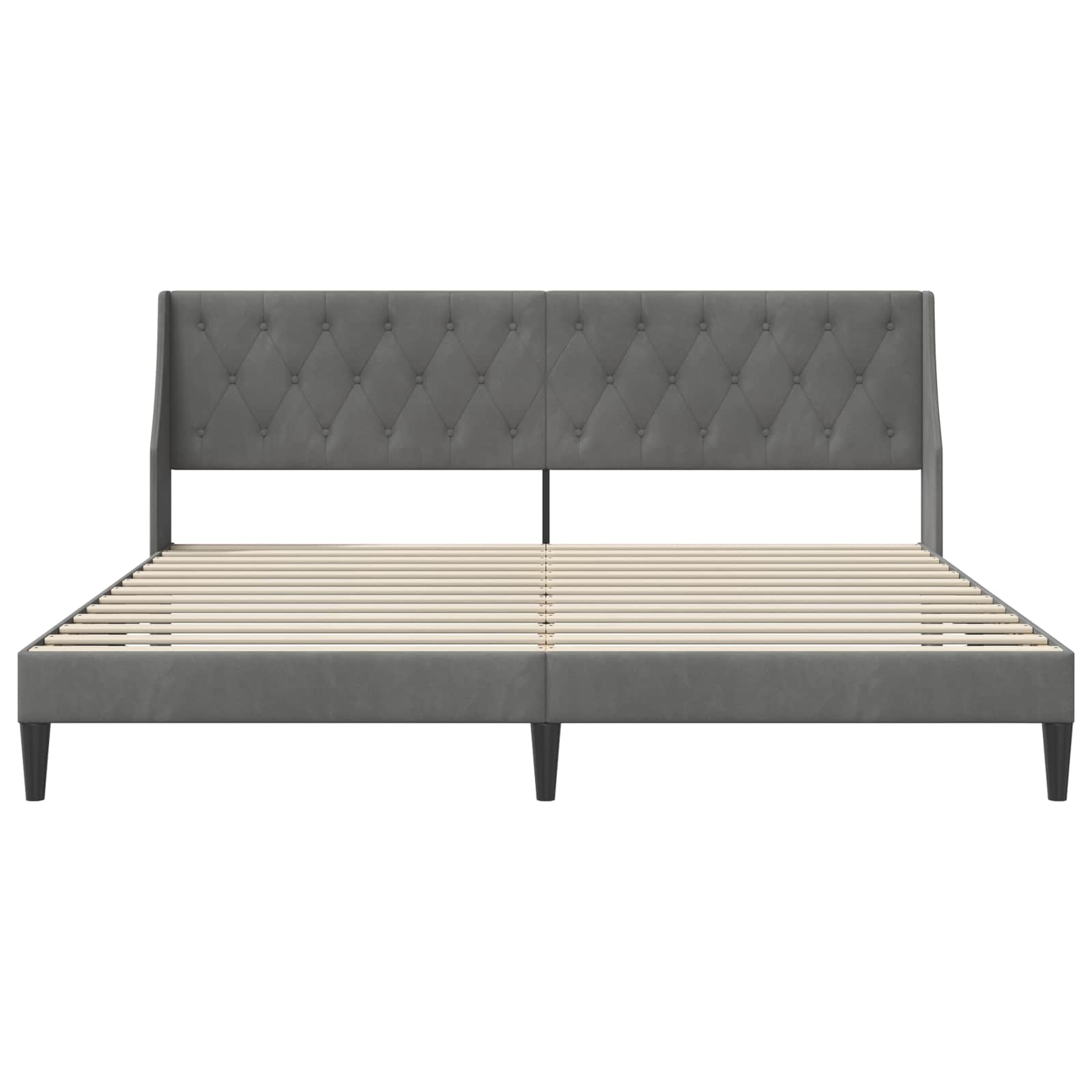 Estructura de cama Gris oscuro 180 x 200 cm Terciopelo