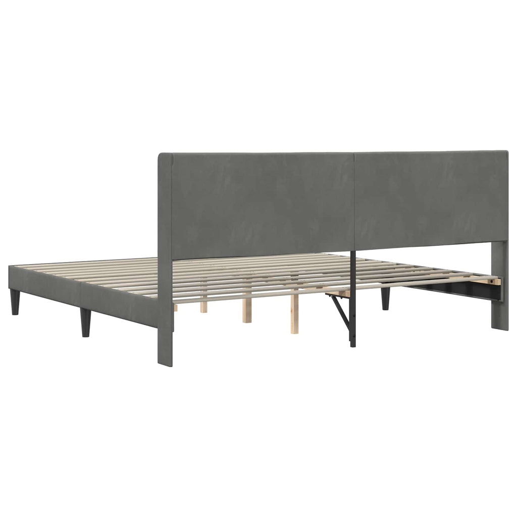 Estructura de cama Gris oscuro 180 x 200 cm Terciopelo