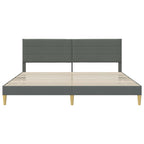 Estructura de cama con cabecera Gris oscuro 180 x 200 cm Tela