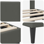 Estructura de cama Gris oscuro 180 x 200 cm Tela de Pana