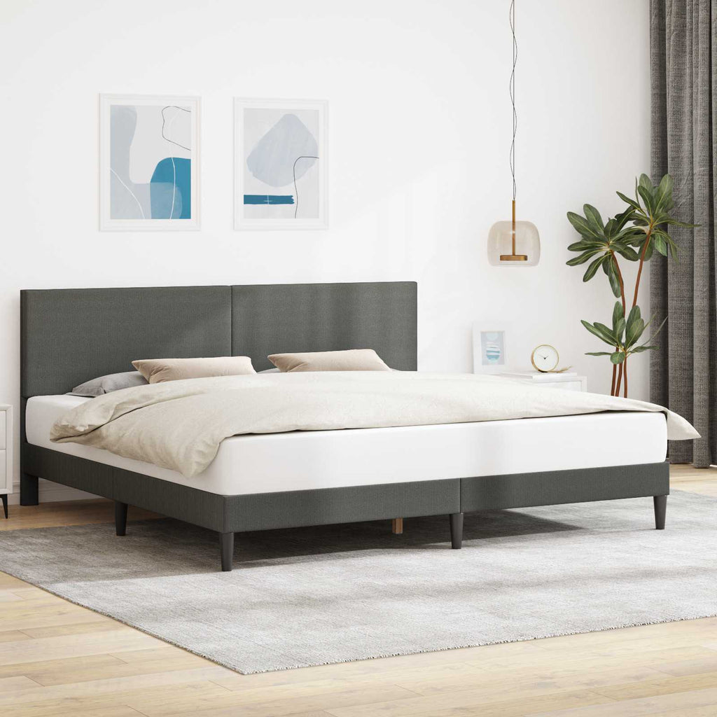 Estructura de cama Gris oscuro 180 x 200 cm Tela de Pana