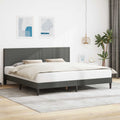 Estructura de cama Gris oscuro 180 x 200 cm Tela de Pana