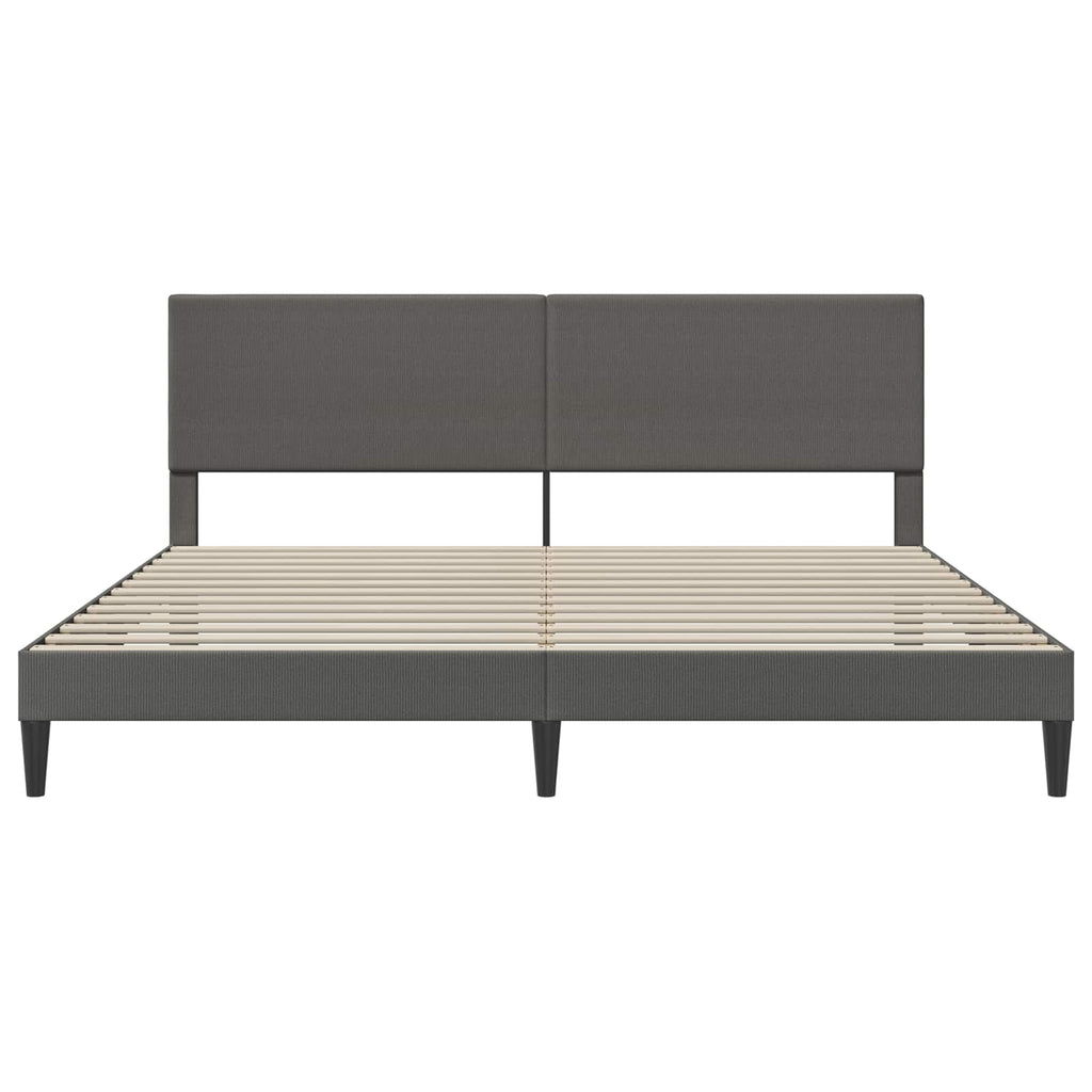 Estructura de cama Gris oscuro 180 x 200 cm Tela de Pana