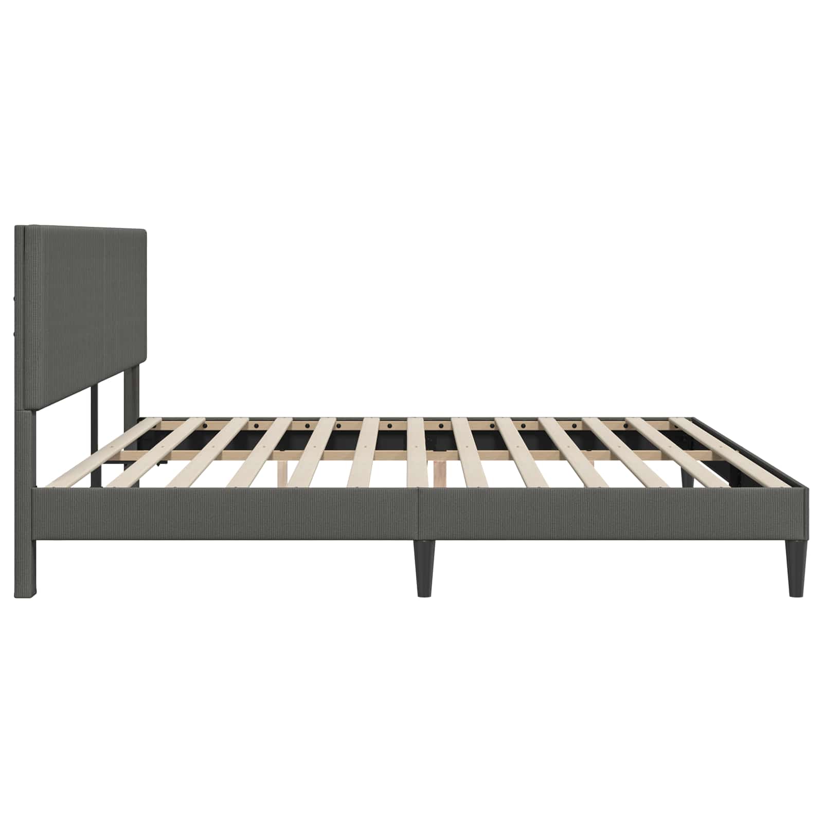Estructura de cama Gris oscuro 180 x 200 cm Tela de Pana
