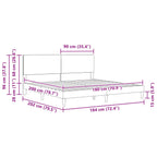 Estructura de cama Gris oscuro 180 x 200 cm Tela de Pana