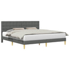 Estructura de cama con cabecera Gris oscuro 180 x 200 cm Tela