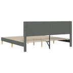 Estructura de cama con cabecera Gris oscuro 180 x 200 cm Tela