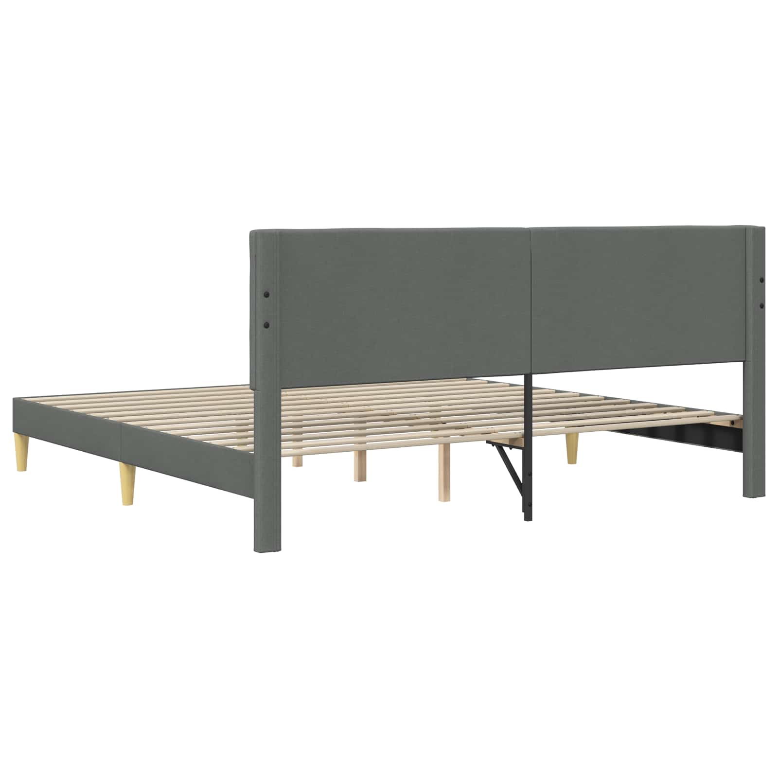 Estructura de cama con cabecera Gris oscuro 180 x 200 cm Tela
