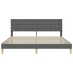 Estructura de cama con cabecera Gris oscuro 180 x 200 cm Tela