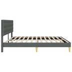 Estructura de cama con cabecera Gris oscuro 180 x 200 cm Tela