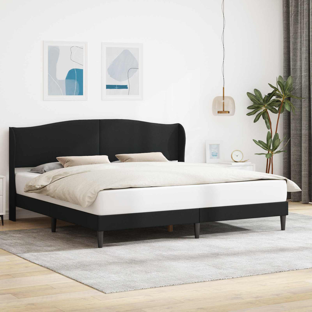 Estructura de cama Negro 180 x 200 cm Cuero sintético