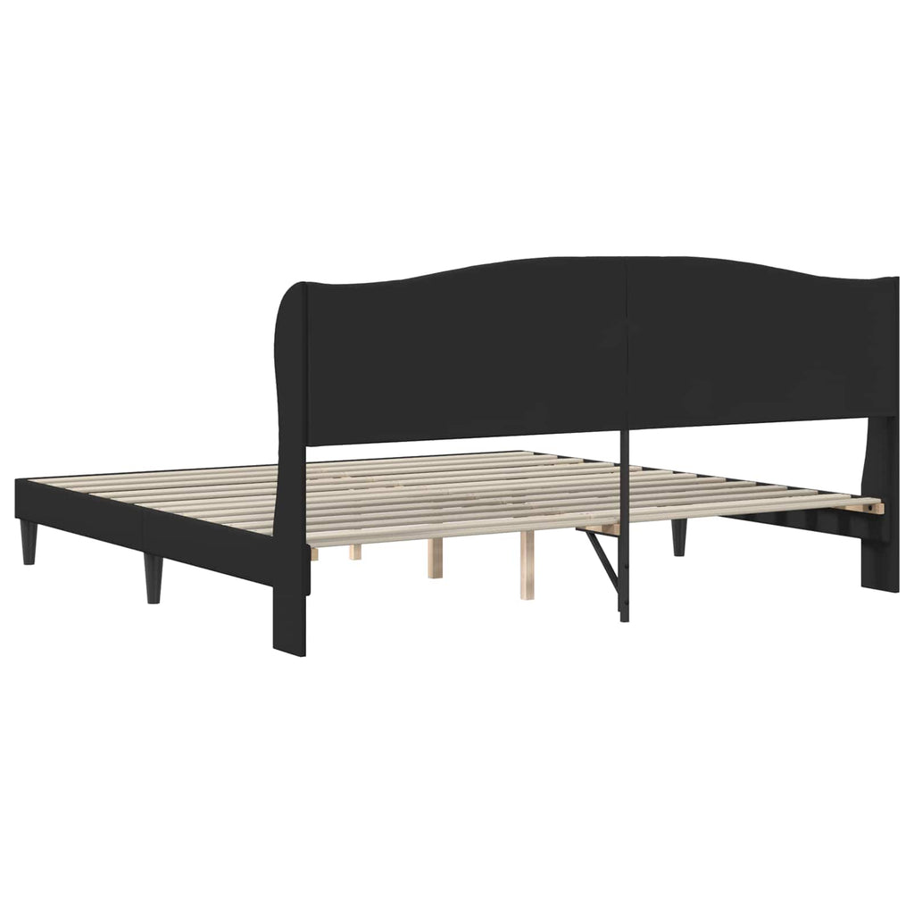 Estructura de cama Negro 180 x 200 cm Cuero sintético