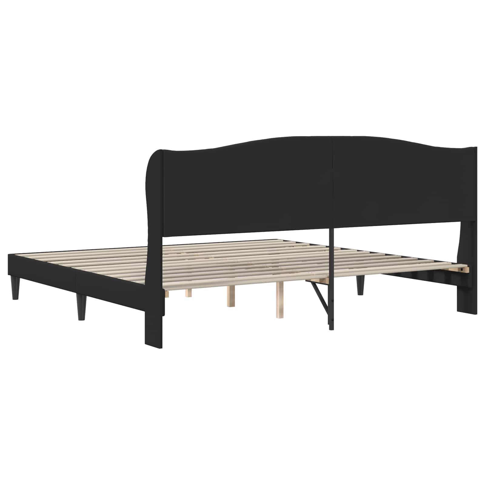Estructura de cama Negro 180 x 200 cm Cuero sintético