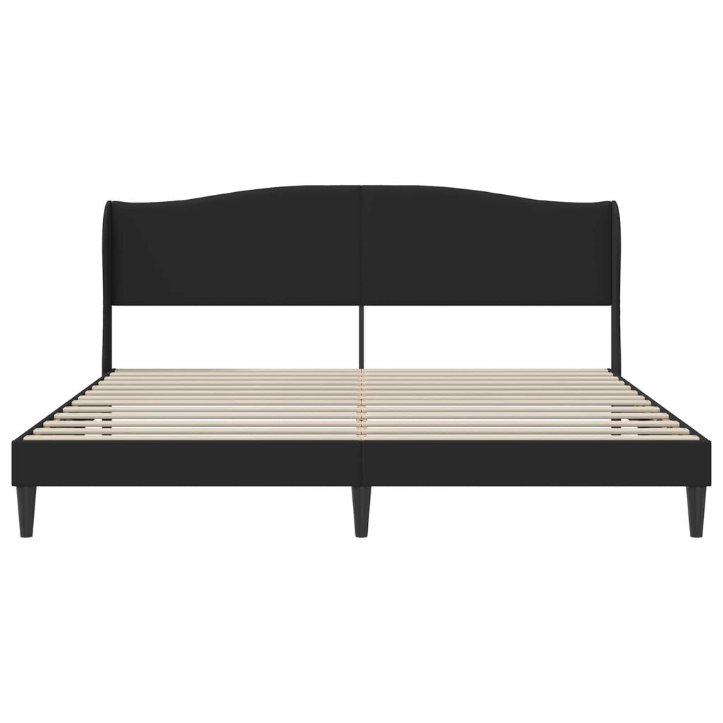 Estructura de cama Negro 180 x 200 cm Cuero sintético