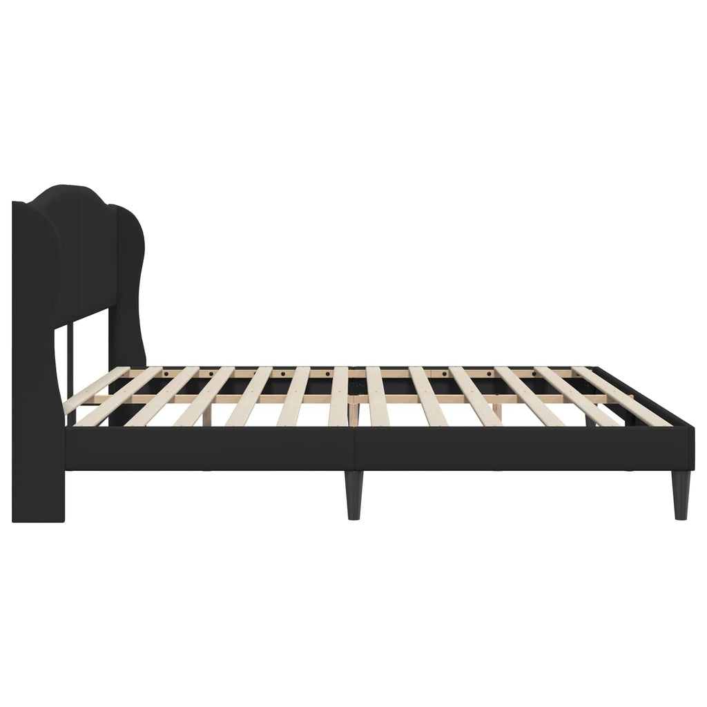 Estructura de cama Negro 180 x 200 cm Cuero sintético