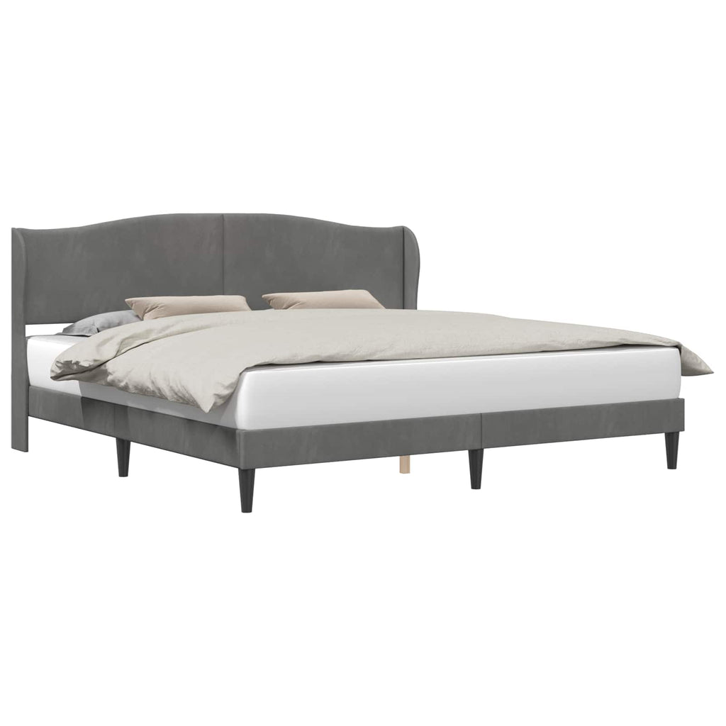 Estructura de cama Gris oscuro 180 x 200 cm Terciopelo