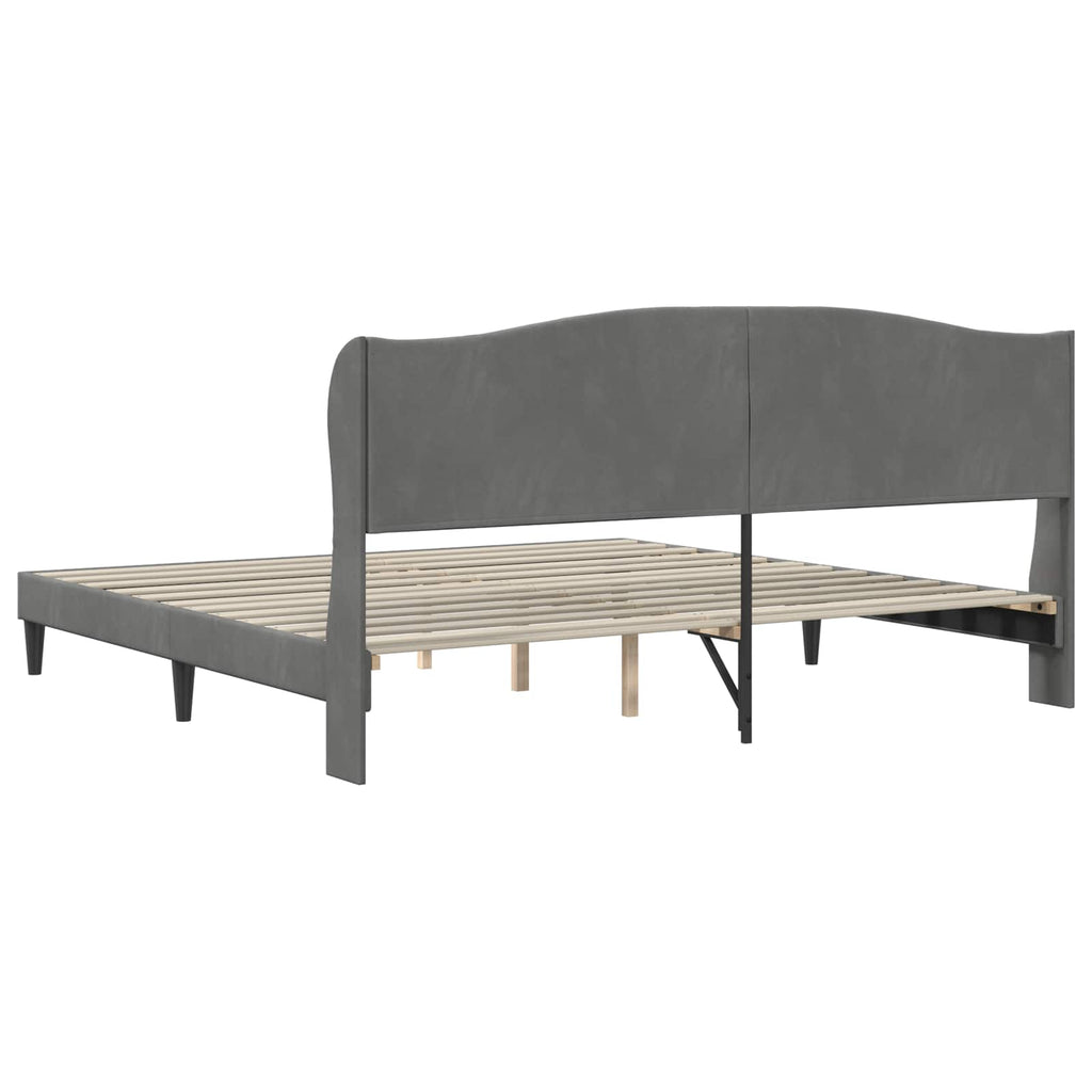 Estructura de cama Gris oscuro 180 x 200 cm Terciopelo