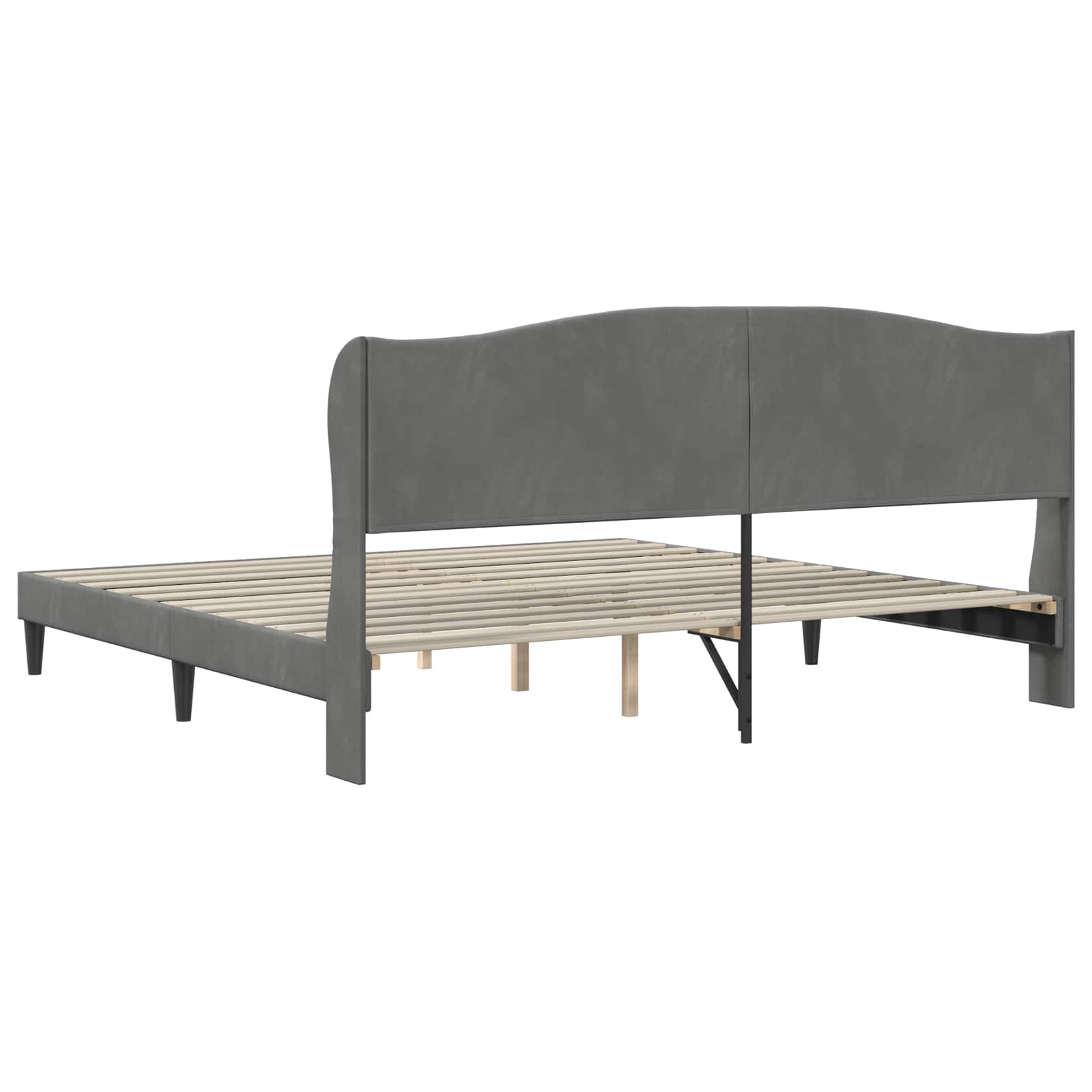 Estructura de cama Gris oscuro 180 x 200 cm Terciopelo
