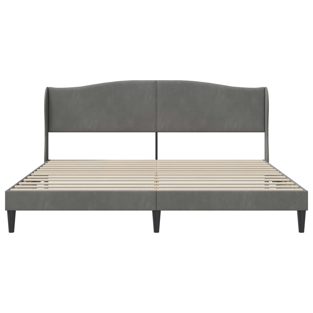 Estructura de cama Gris oscuro 180 x 200 cm Terciopelo
