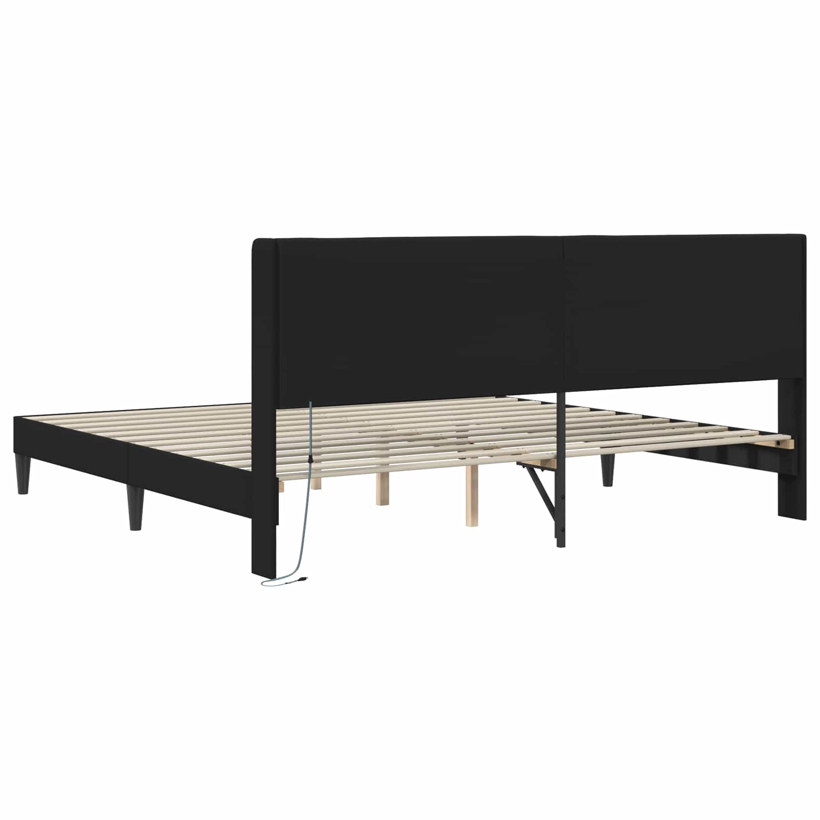 Estructura de cama Negro 180 x 200 cm Cuero sintético