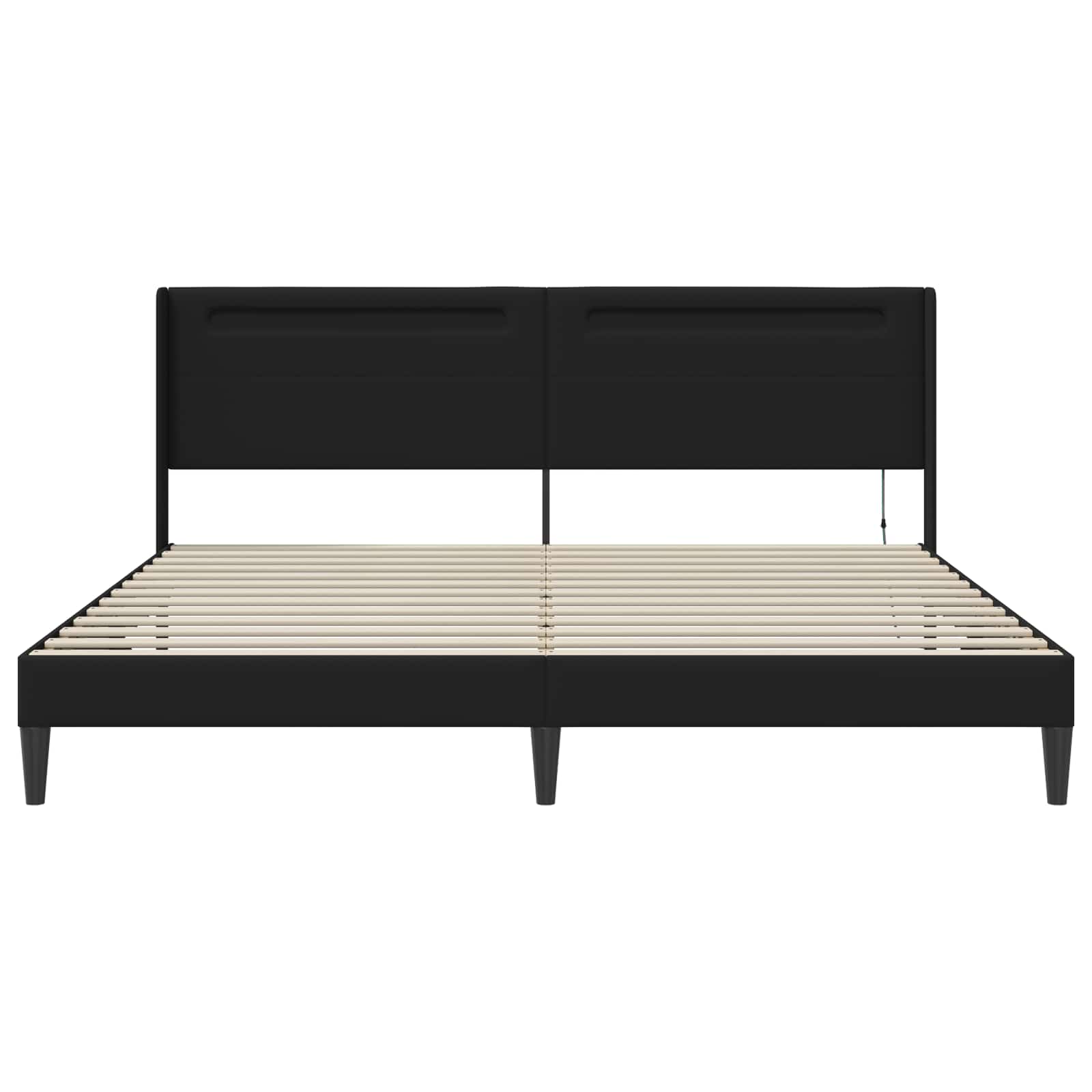 Estructura de cama Negro 180 x 200 cm Cuero sintético