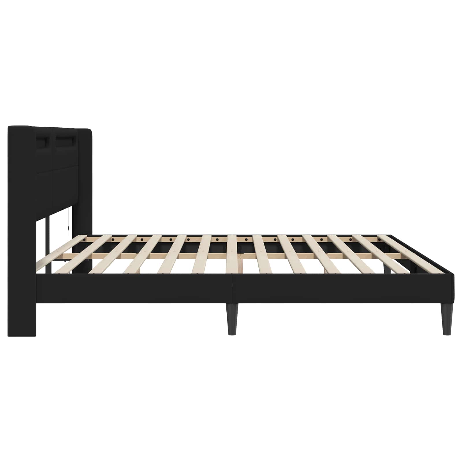 Estructura de cama Negro 180 x 200 cm Cuero sintético