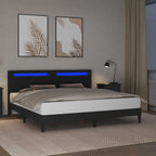 Estructura de cama Negro 180 x 200 cm Cuero sintético