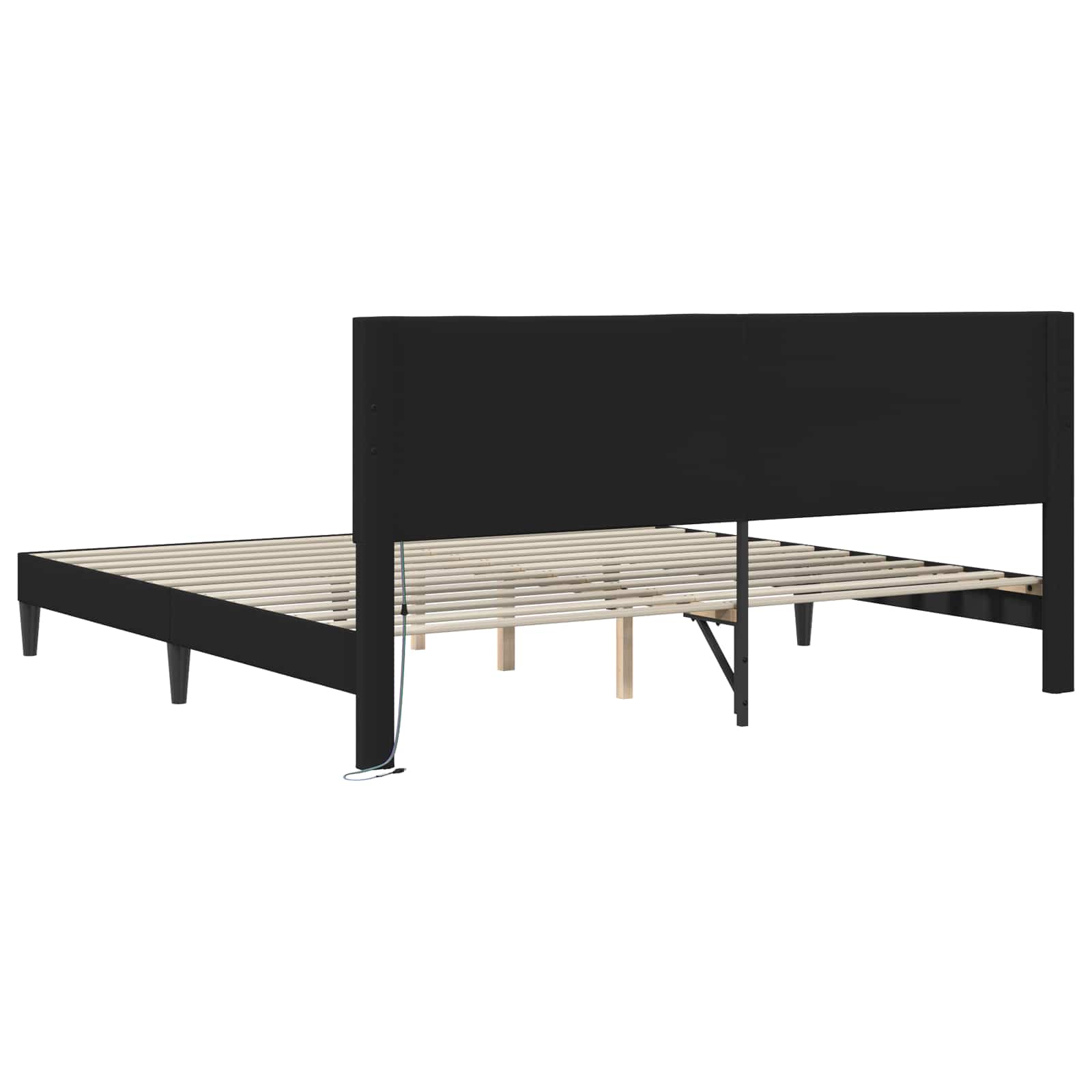Estructura de cama Negro 180 x 200 cm Cuero sintético