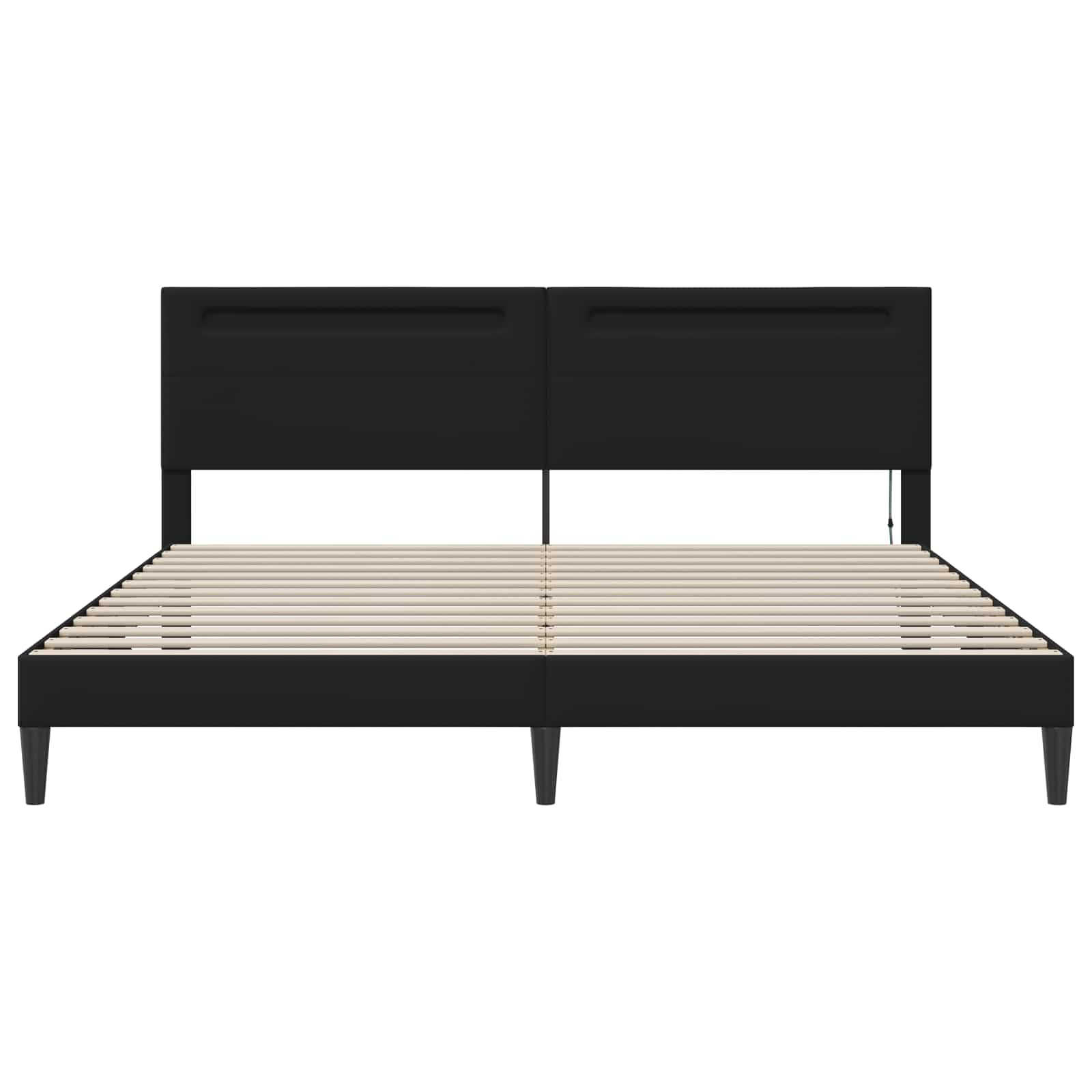 Estructura de cama Negro 180 x 200 cm Cuero sintético