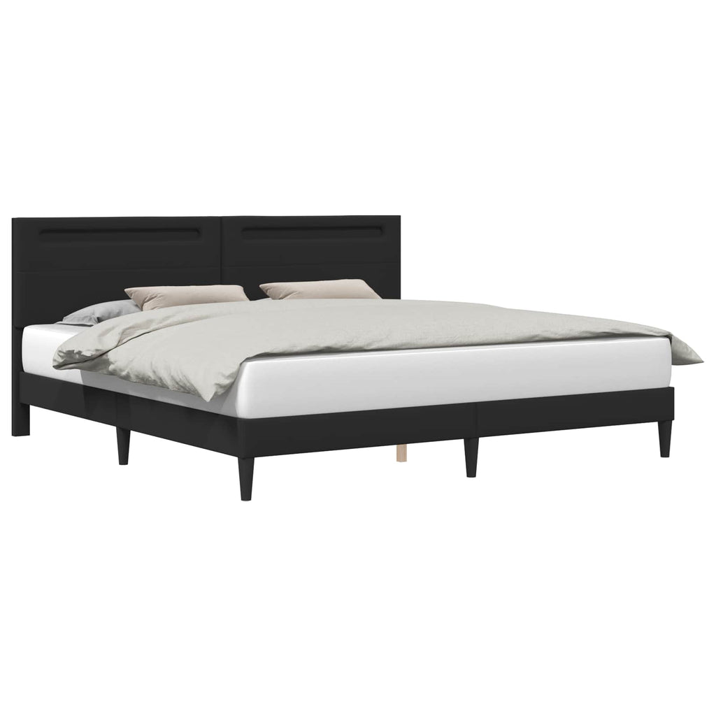 Estructura de cama Negro 180 x 200 cm Cuero sintético
