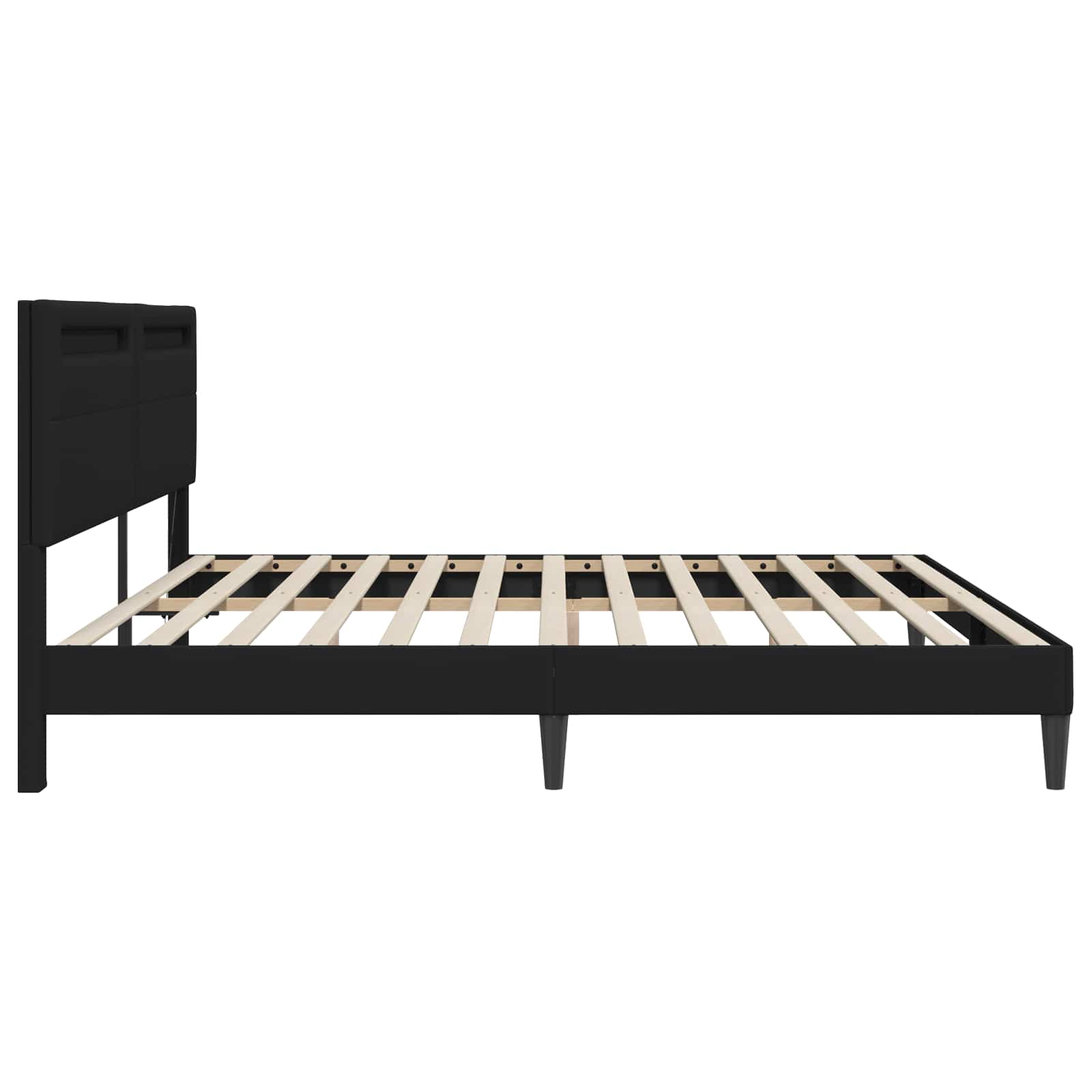 Estructura de cama Negro 180 x 200 cm Cuero sintético