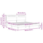 Estructura de cama Negro 180 x 200 cm Cuero sintético