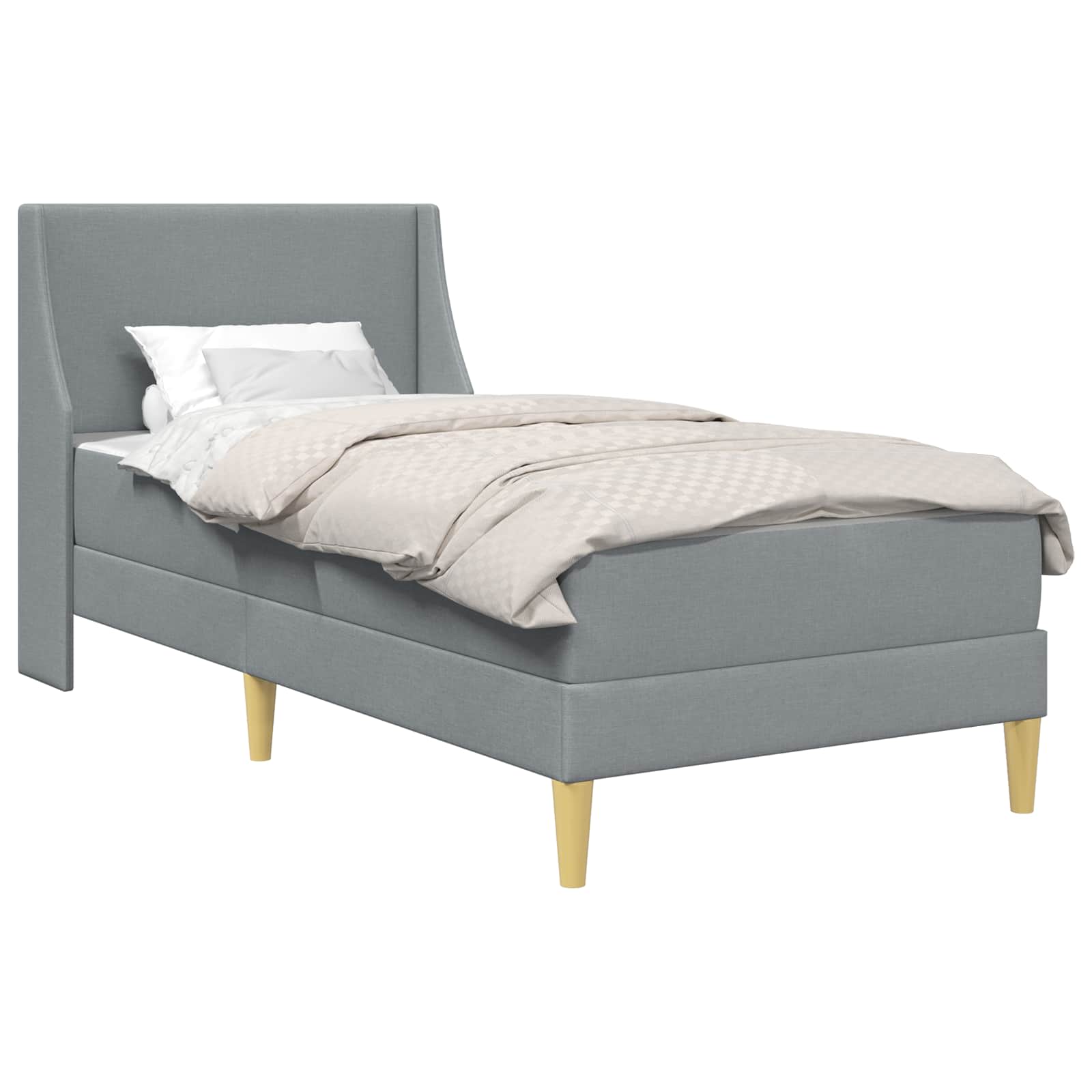 Estructura de cama con colchón Gris Claro 80x 200 cm Poliéster
