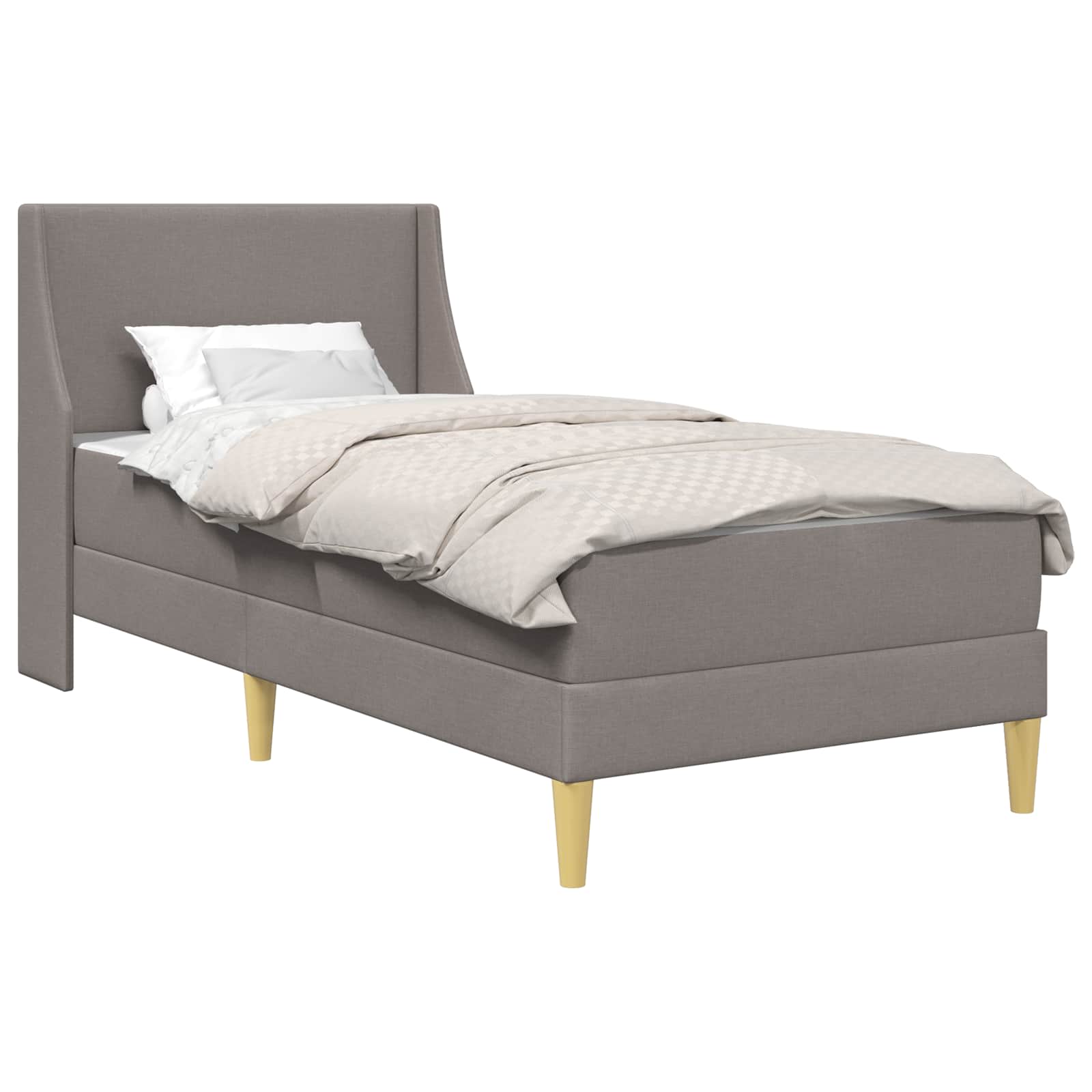 Estructura de cama con colchón Taupé 80x 200 cm Poliéster