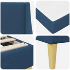 Estructura de cama con colchón Azul 80x 200 cm Poliéster