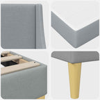 Estructura de cama con colchón Gris Claro 90 x 200 cm Poliéster