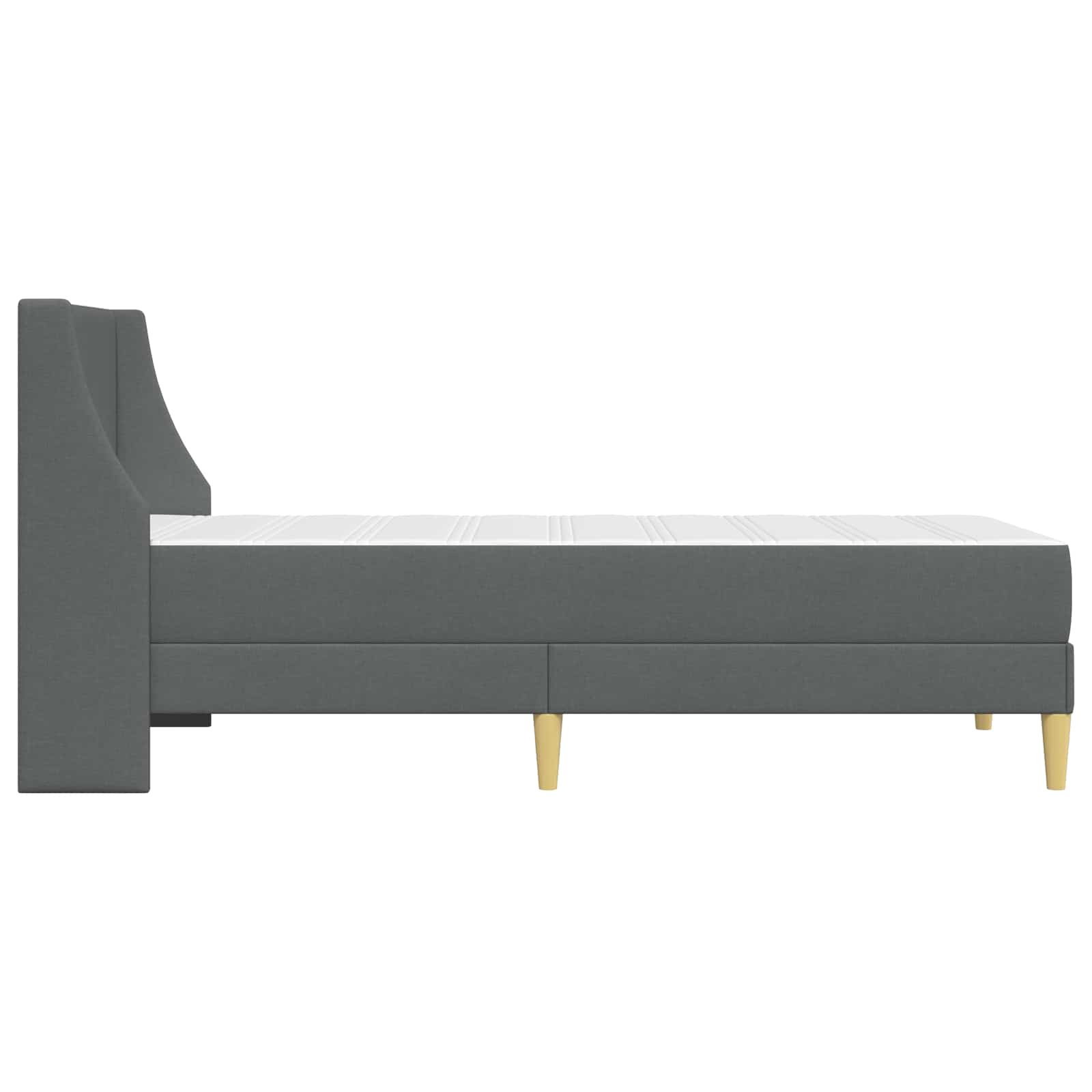 Estructura de cama con colchón Gris oscuro 90 x 200 cm