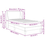 Estructura de cama con colchón Gris oscuro 90 x 200 cm