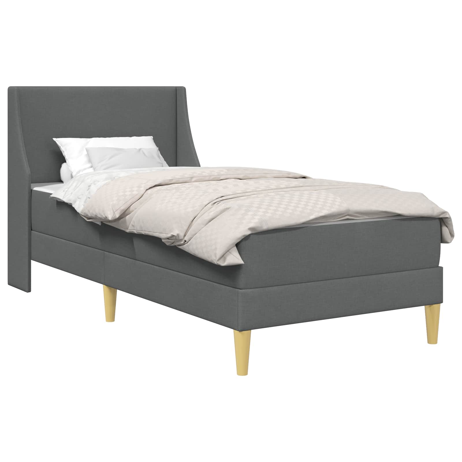 Estructura de cama con colchón Gris oscuro 100 x 200 cm