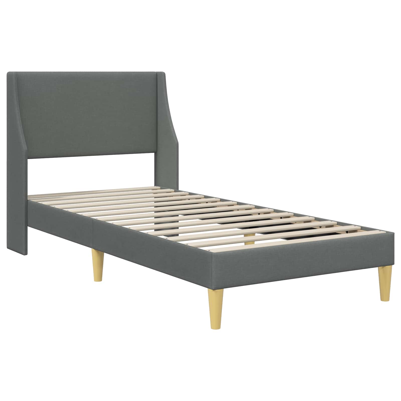 Estructura de cama con colchón Gris oscuro 100 x 200 cm