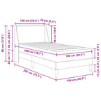 Estructura de cama con colchón Gris oscuro 100 x 200 cm