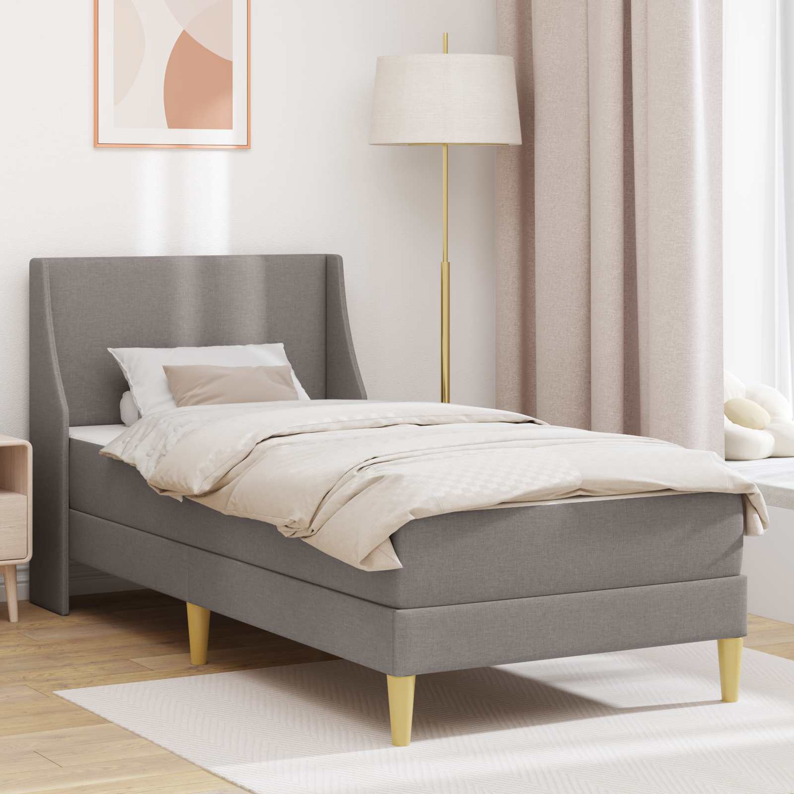 Estructura de cama con colchón con cabecera Poliéster