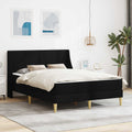 Estructura de cama con colchón Negro 120 x 190 cm Poliéster