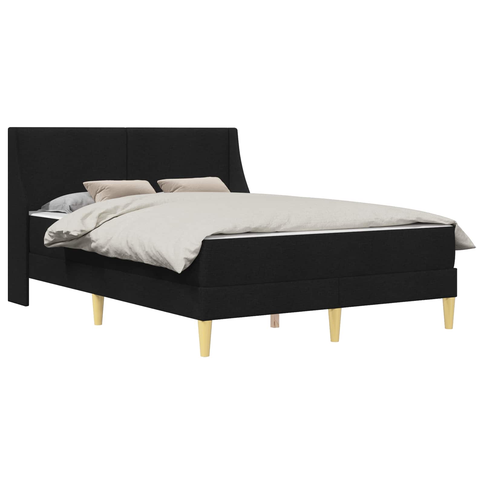 Estructura de cama con colchón Negro 120 x 190 cm Poliéster