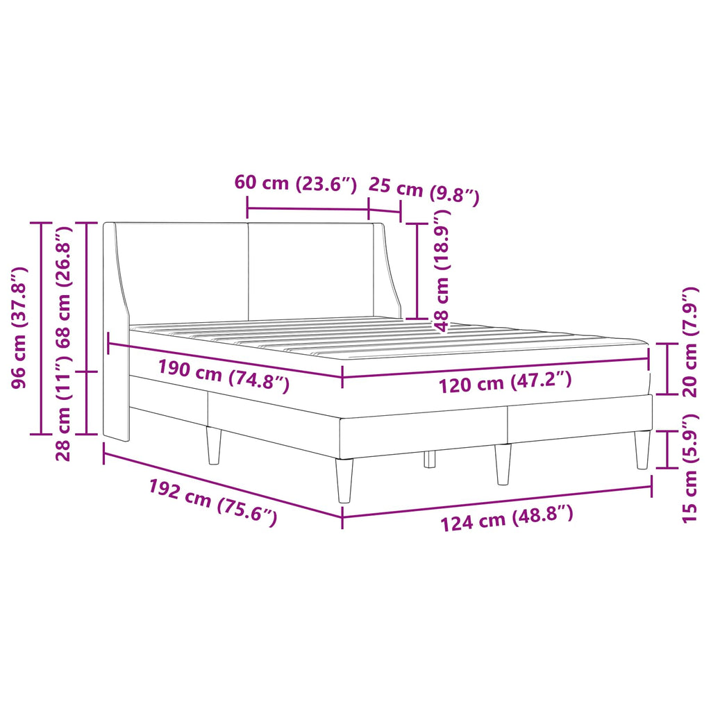 Estructura de cama con colchón Negro 120 x 190 cm Poliéster