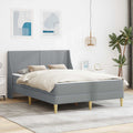 Estructura de cama con colchón Gris Claro 140 x 200 cm