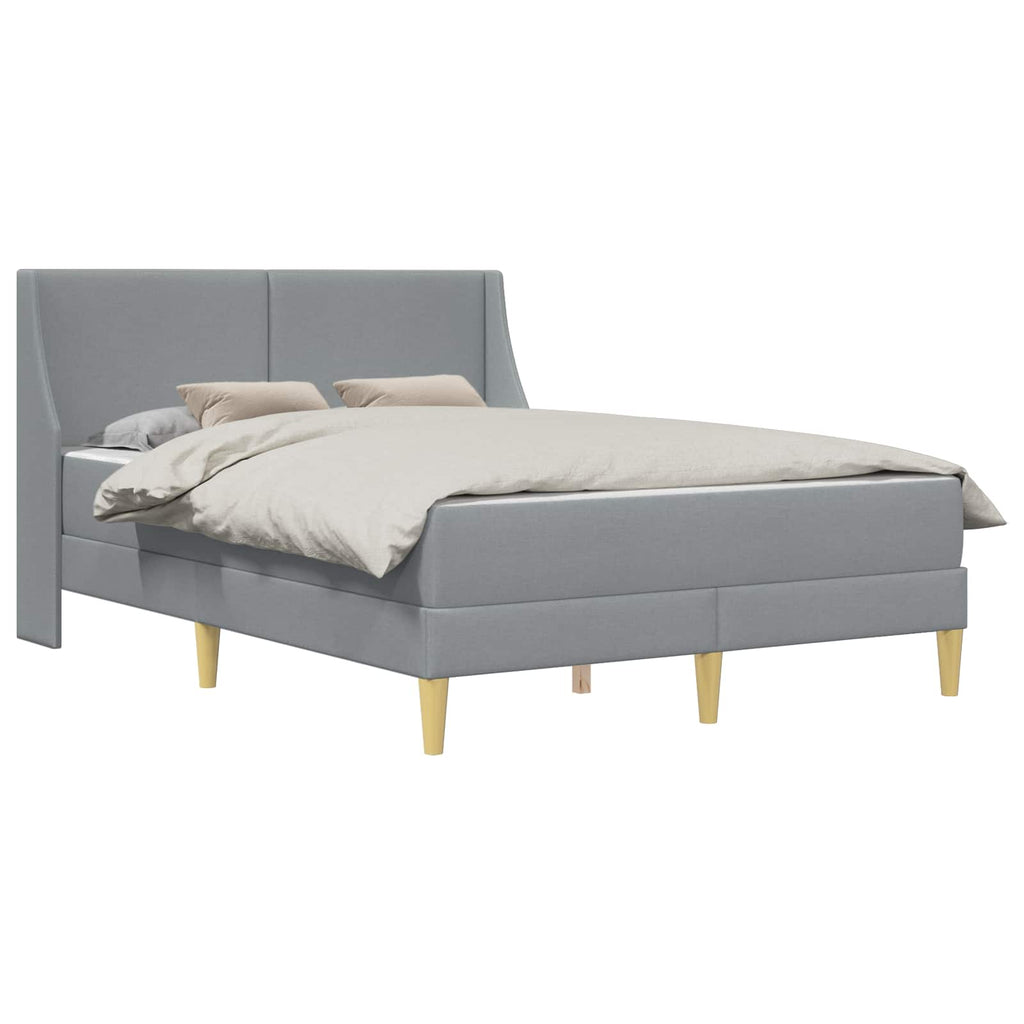 Estructura de cama con colchón Gris Claro 140 x 200 cm