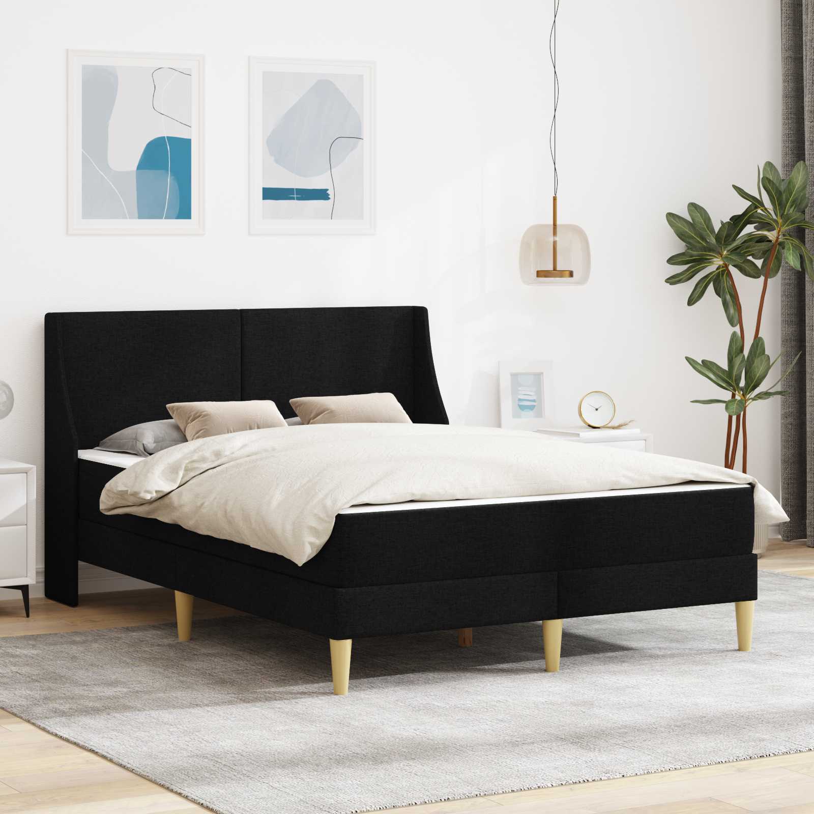 Estructura de cama con colchón con cabecera Poliéster