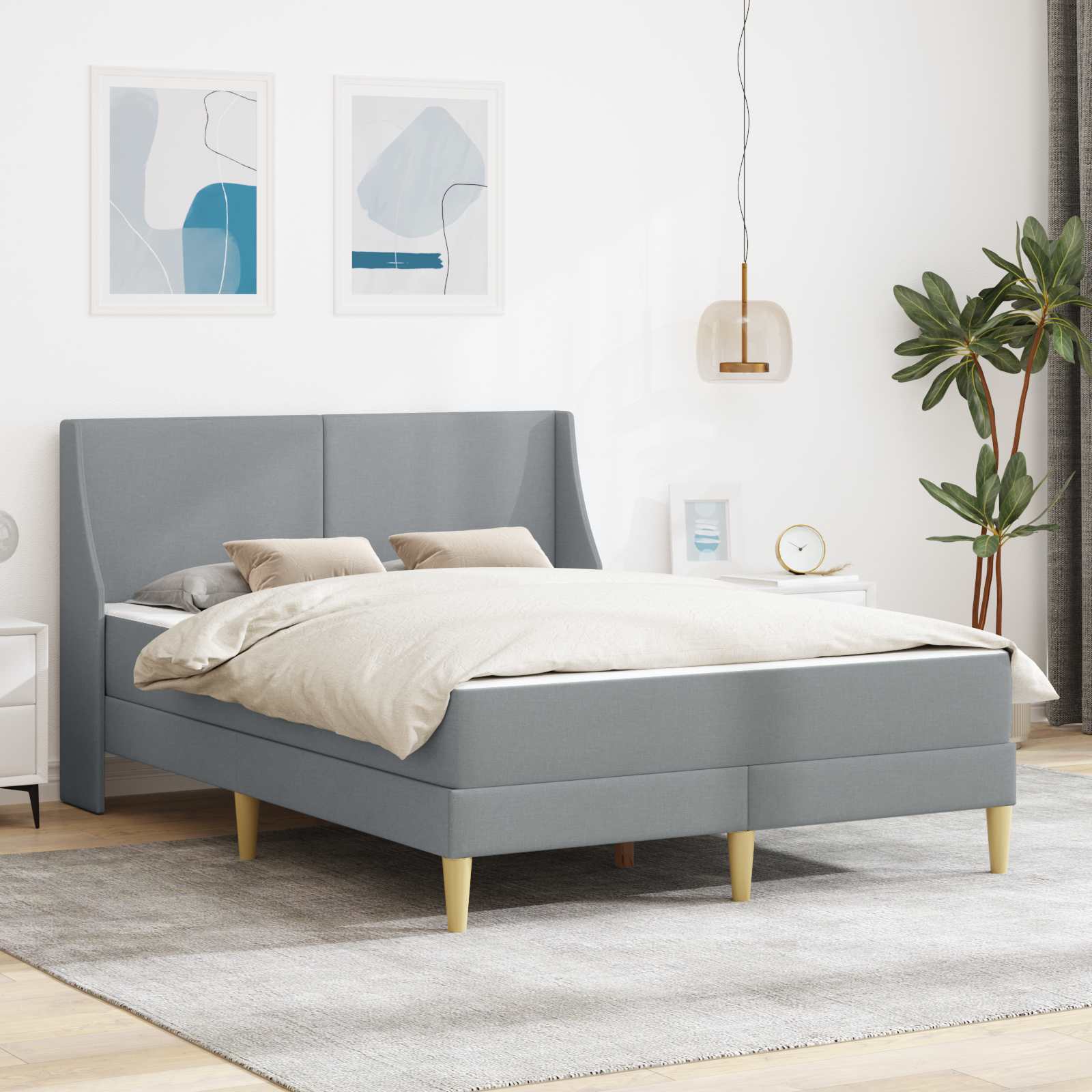 Estructura de cama con colchón con cabecera Poliéster